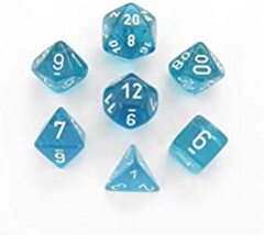 Chessex Translucent Teal/White Polyhedral CHX23085