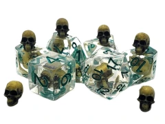 7-Die Set Infused - Skull Yellow w/ Teal (Lab Dice)