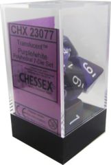 Translucent Purple/White 7ct Polyhedral Dice Set - CHX23077