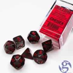 23088 translucent smoke/red 7 set dice