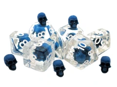 7-Die Set Infused - Skull Blue w/ White(Lab Dice)