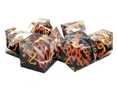 7-Die Set Infused - Lava Flow Red (Lab Dice)