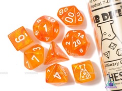 CHX30052: 7-Die Set Borealis Luminary: Blood Orange/White (Lab Dice 6)