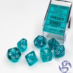 23085 translucent teal 7 set dice