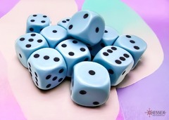 CHX 25666 Opaque Pastel Blue/black 16mm d6 Dice Block (12 dice)