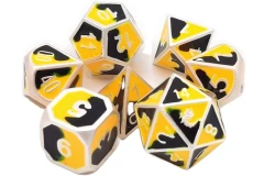 Old School Dice: Dragon Forged - Platinum Black & Yellow