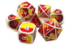 Old School Dice: Dragon Forged - Platinum Red & Yellow