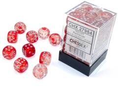 12mm d6 Nebula Luminary: Red/Silver