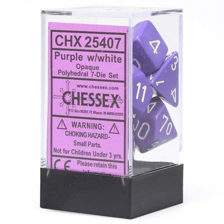7-Die Set Opaque: Purple w/White