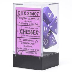 7-Die Set Opaque: Purple w/White