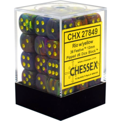 12mm d6 Festive: Rio w/Yellow