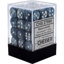 12mm D6 Lustrous: Slate w/White