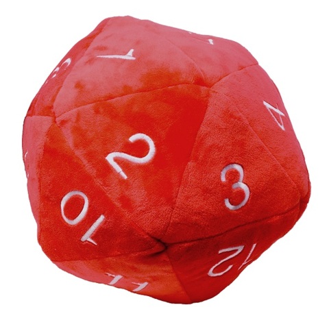 Plush: Jumbo d20 Red/White Dice
