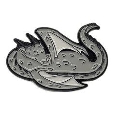 Old School Dice: Collectible Pins - Silver Dragon
