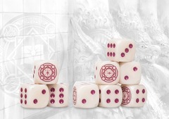 Sorcerer Kings Logo on Magenta Marbled Dice