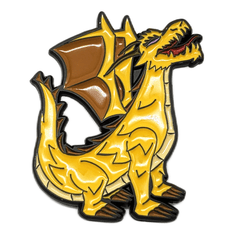 Old School Dice: Collectible Pins - Gold Dragon