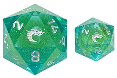 Old School Sharp Edged 35mm D20: Liquid Infused - Emerald Fury