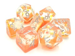 Old School 7 Piece DnD RPG Dice Set: Animal Kingdom - On Golden Swan