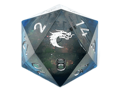 Old School Sharp Edged 22mm D20: Liquid Infused - Midnight Fury