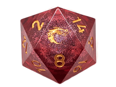 Old School Sharp Edged 22mm D20: Liquid Infused - Crimson Fury