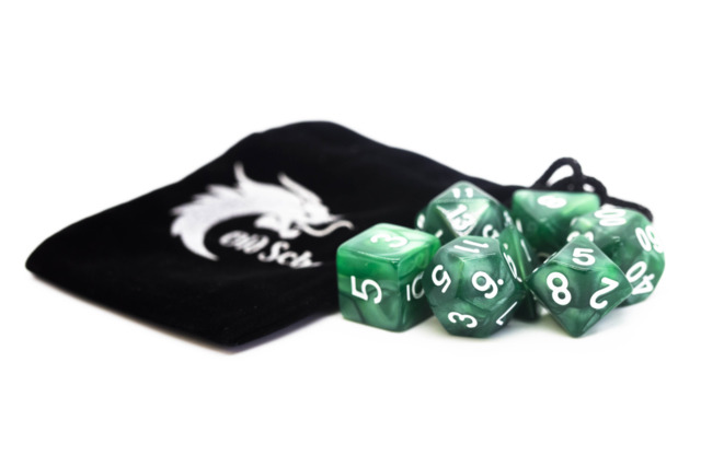 Old School RPG Dice Set: Pearl Drop - Green