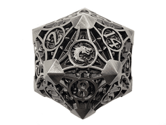 Old School 23mm D20 Metal Die: Gnome Forged - Ancient Silver