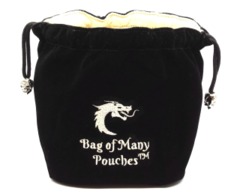 Old School Dice: Bag of Many Pouches Dice Bag - Black