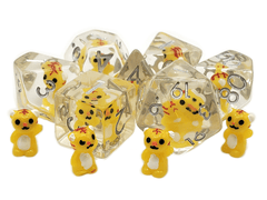 Old School 7 Piece DnD RPG Dice Set: Animal Kingdom - Tiger Cub