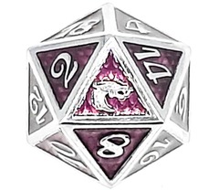 Old School DnD RPG Metal D20: Dragon Scale - Purple