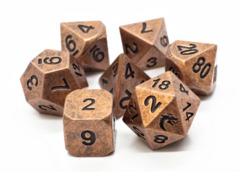 Old School RPG Metal Dice Set: Dwarven Forged - Archaic Bronze