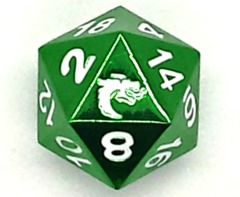 Old School DnD RPG Metal D20: Halfling Forged - Electric Green