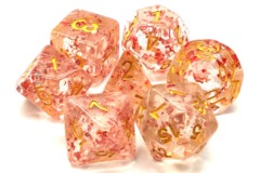 Old School RPG Dice Set: Particles - Metallic Red w/ Gold