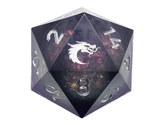 Old School Sharp Edged 22mm D20: Liquid Infused - Dark Cosmos Fury