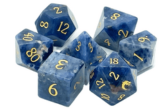 Old School 7 Piece DnD RPG Gemstone Set:  Bluestone