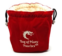 Old School Dice: Bag of Many Pouches Dice Bag - Red