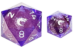 Old School Sharp Edged 35mm D20: Liquid Infused - Amethyst Fury