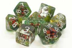 Old School 7 Piece DnD RPG Dice Set: Dragon Eye - Mist