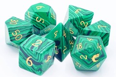 Old School 7 Piece DnD RPG Gemstone Set:  - Malachite