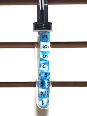 Old School 8-Piece D6 Dice Set: Vorpal - Baby Blue & White w/ Black