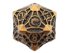 Old School 23mm D20 Metal Die: Gnome Forged - Ancient Gold