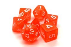 Old School RPG Dice Set: Translucent Orange