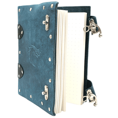 Old School Dice: Adventure Journal 8x6 - Light Blue Leather