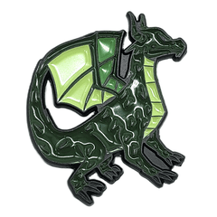 Old School Dice: Collectible Pins - Green Dragon