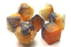 Old School RPG Dice Set: Galaxy - Black, Orange & Ivory