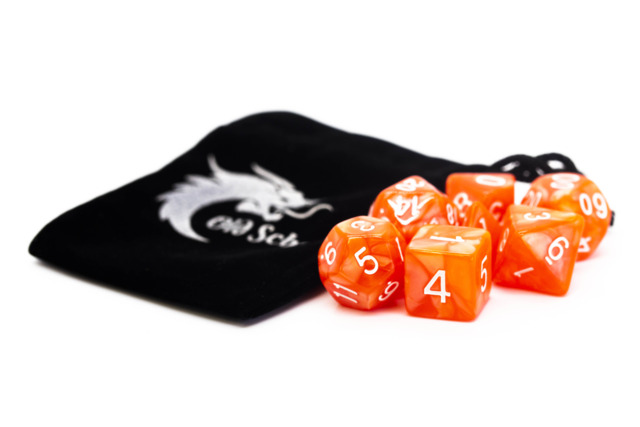 Old School RPG Dice Set: Pearl Drop - Light Red