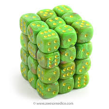 Vortex Solar with White Pips 12mm D6 Dice (36) Chessex - CHX27823