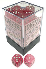 Ghostly Glow Pink and Silver 36ct 12mm D6 Dice Block - CHX27924