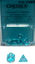 7Ct Set Translucent Mini-Polyhedral Teal/White (CHX23065)