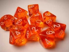 Translucent Orange d10 Dice Set of 10 CHX 23203