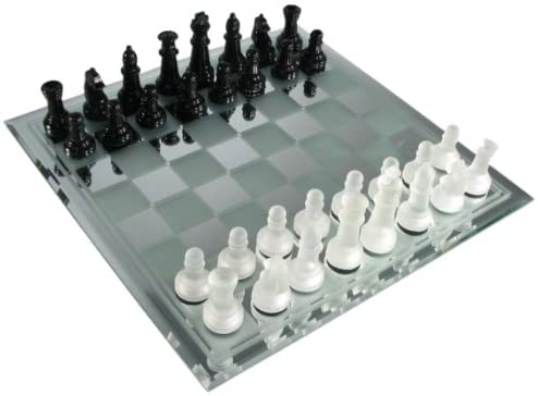 Mirror Board Glass Chess Set